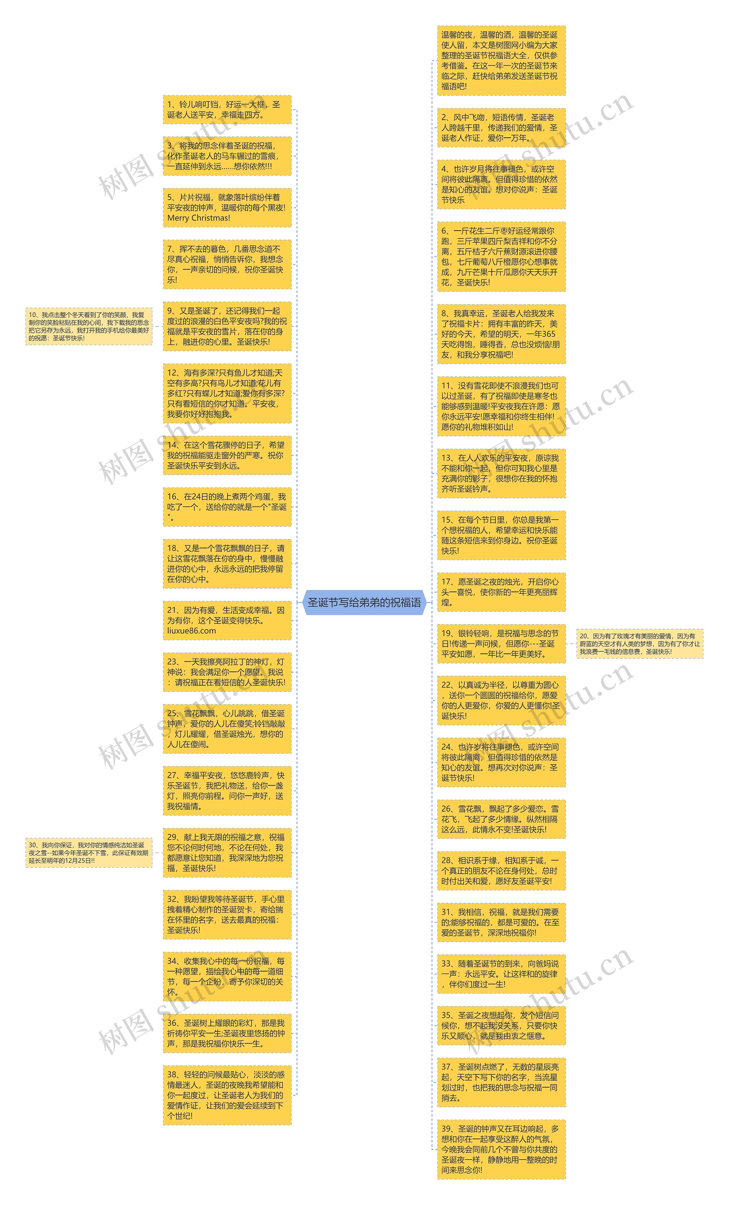 圣诞节写给弟弟的祝福语思维导图