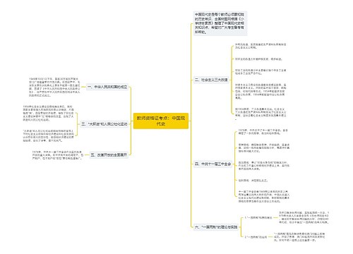 教师资格证考点：中国现代史