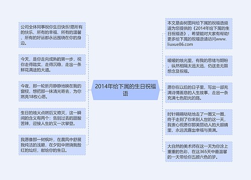 2014年给下属的生日祝福语