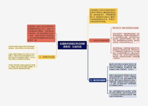 全国教师资格证考试网整理推荐：认知风格