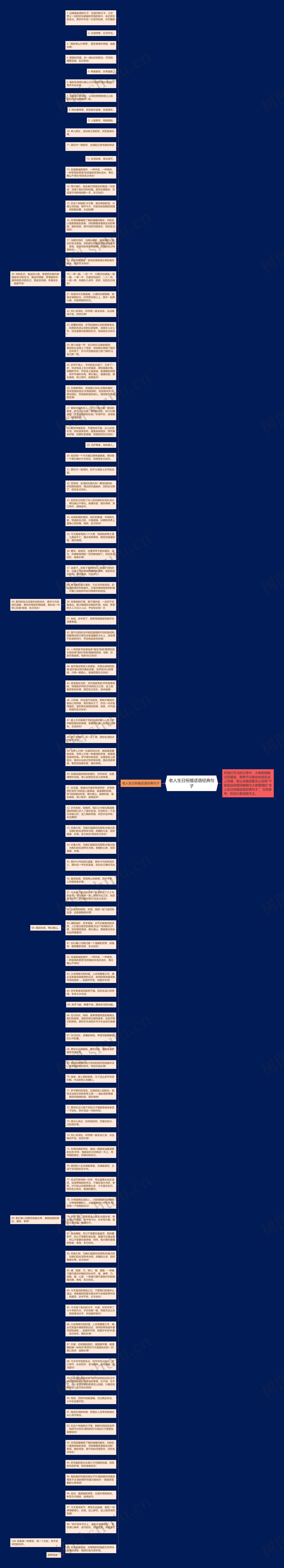 老人生日祝福话语经典句子思维导图