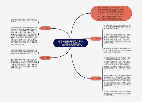 中学教育知识与能力考点：教学的辅助组织形式