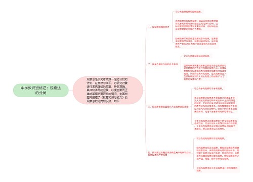 中学教师资格证：观察法的分类