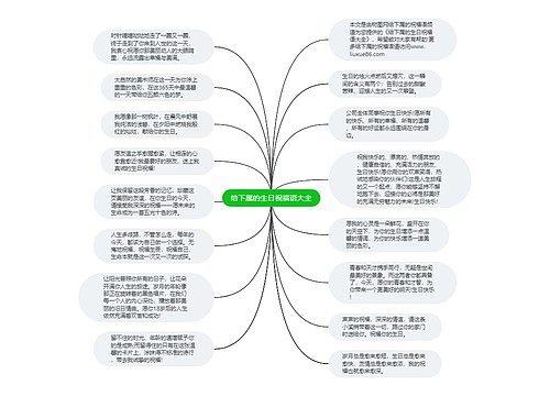 给下属的生日祝福语大全思维导图