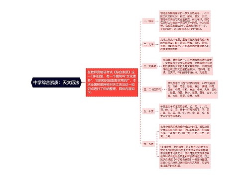 中学综合素质：天文历法