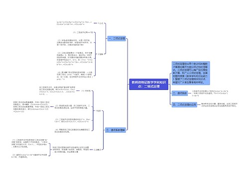 教师资格证数学学科知识点：二项式定理