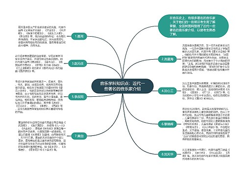 音乐学科知识点：近代一些著名的音乐家介绍