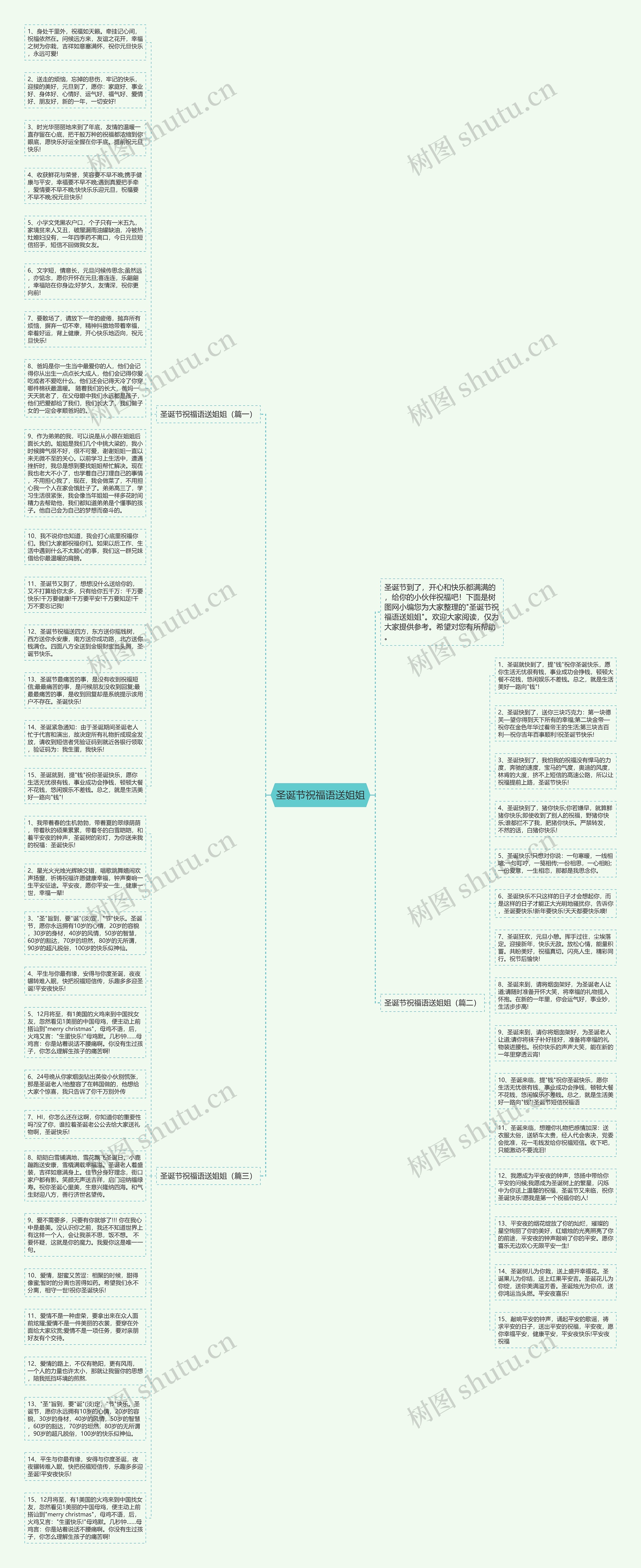 圣诞节祝福语送姐姐思维导图
