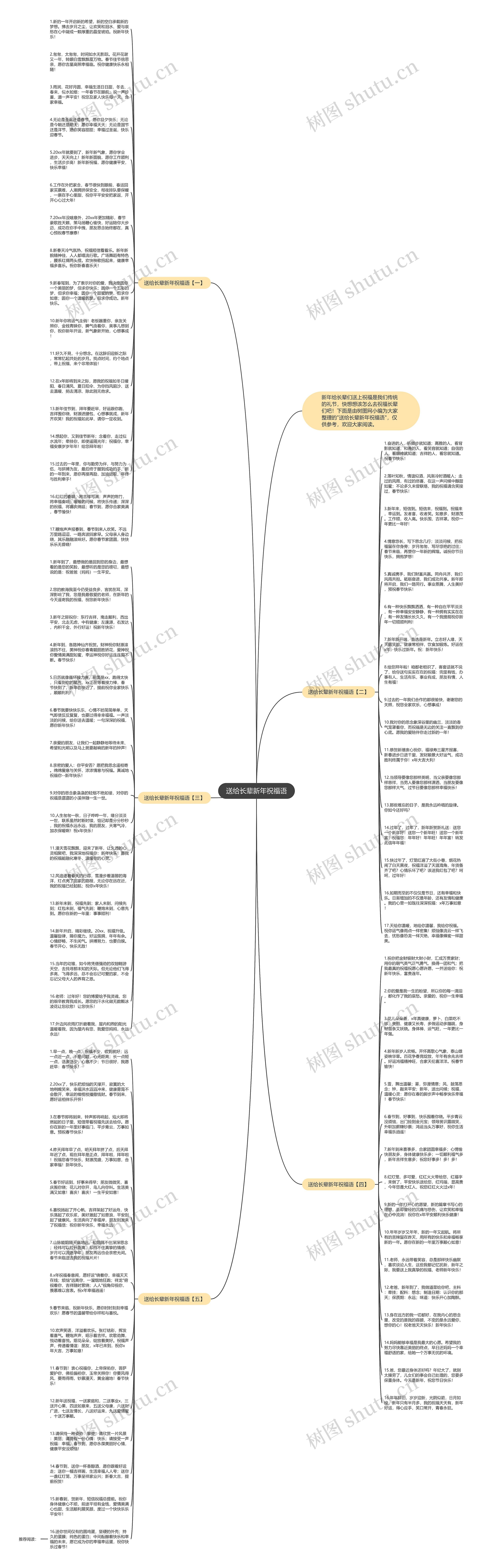 送给长辈新年祝福语思维导图