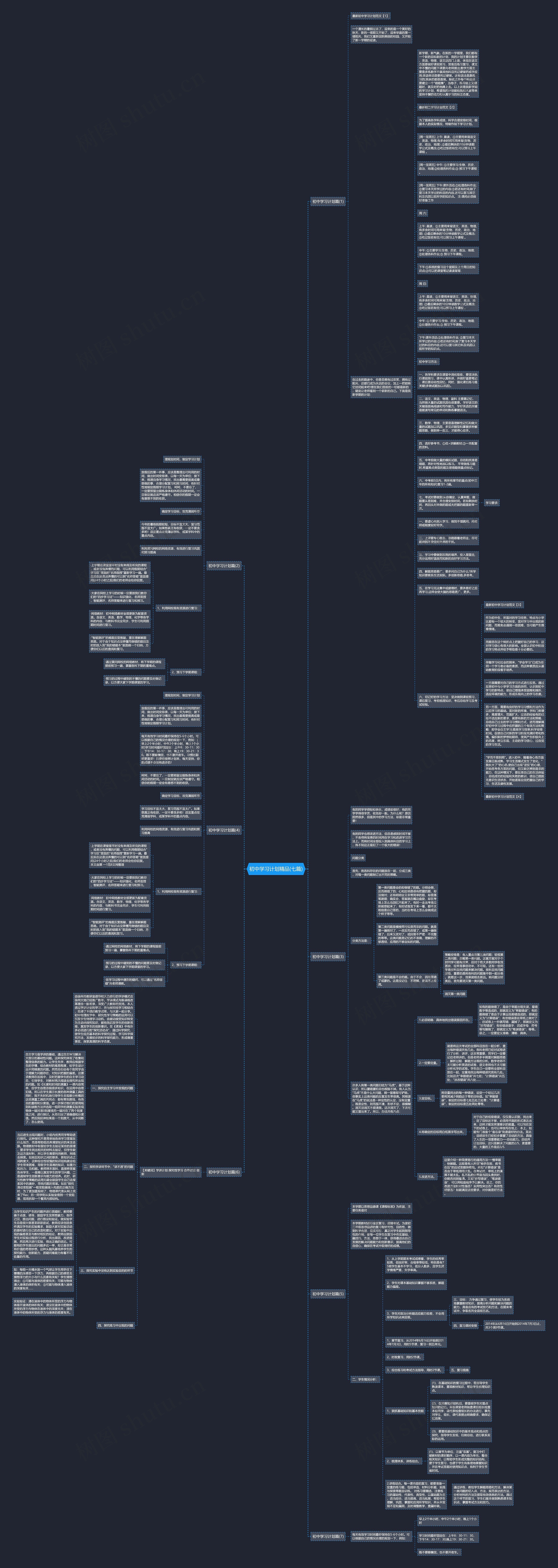 初中学习计划精品(七篇)思维导图