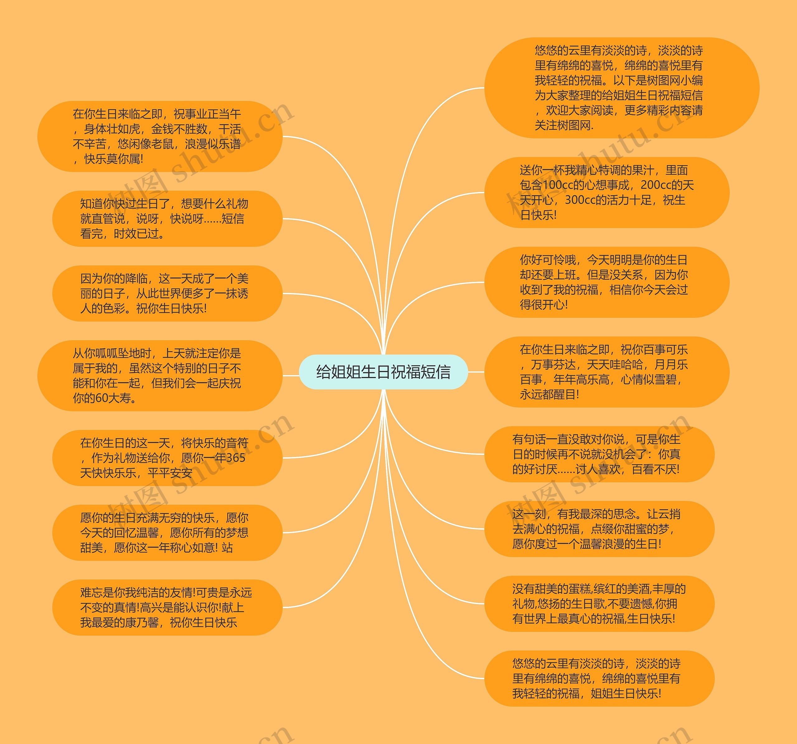 给姐姐生日祝福短信思维导图