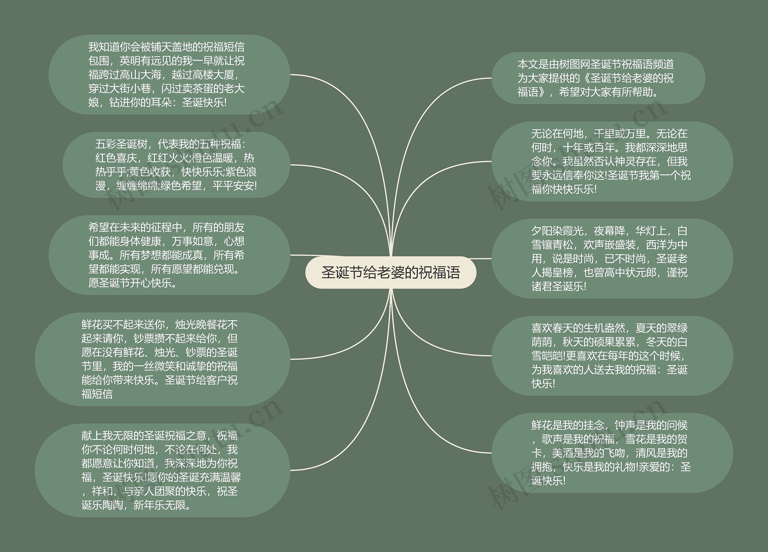 圣诞节给老婆的祝福语思维导图