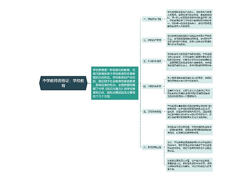 中学教师资格证：学校教育