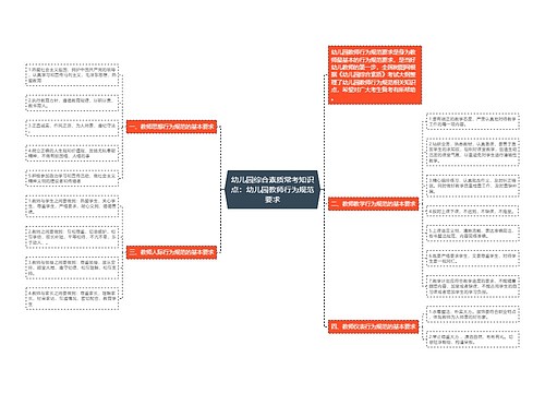 幼儿园综合素质常考知识点：幼儿园教师行为规范要求