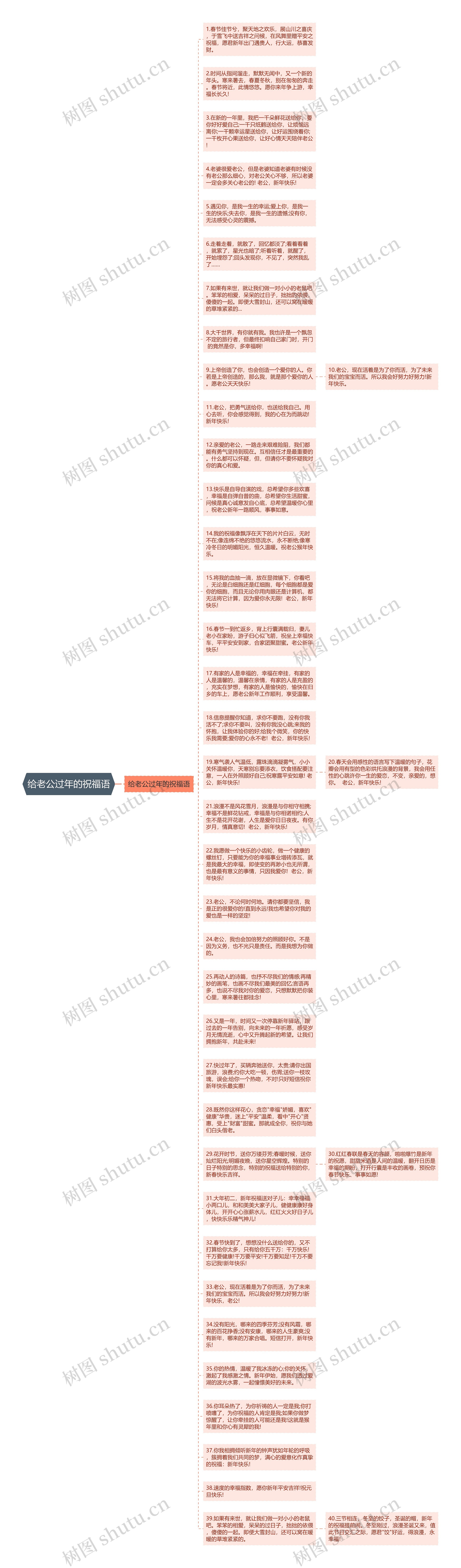 给老公过年的祝福语思维导图