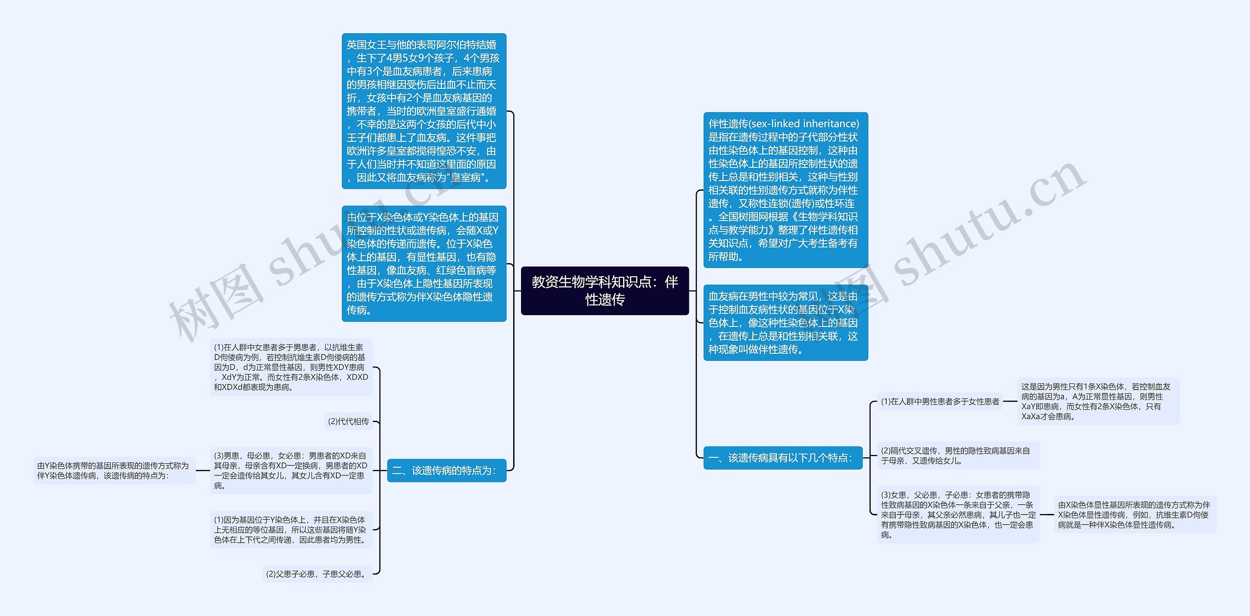 教资生物学科知识点：伴性遗传思维导图