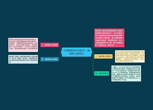 中学教育知识与能力：教师的心理特征