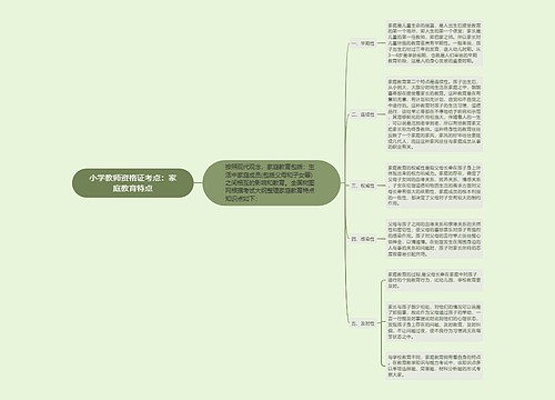 小学教师资格证考点：家庭教育特点