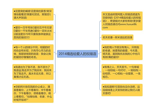 2014精选给爱人的祝福语思维导图