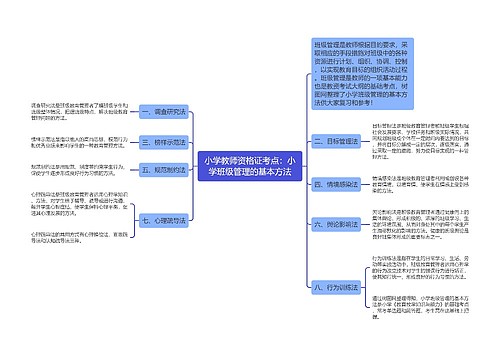 小学教师资格证考点：小学班级管理的基本方法