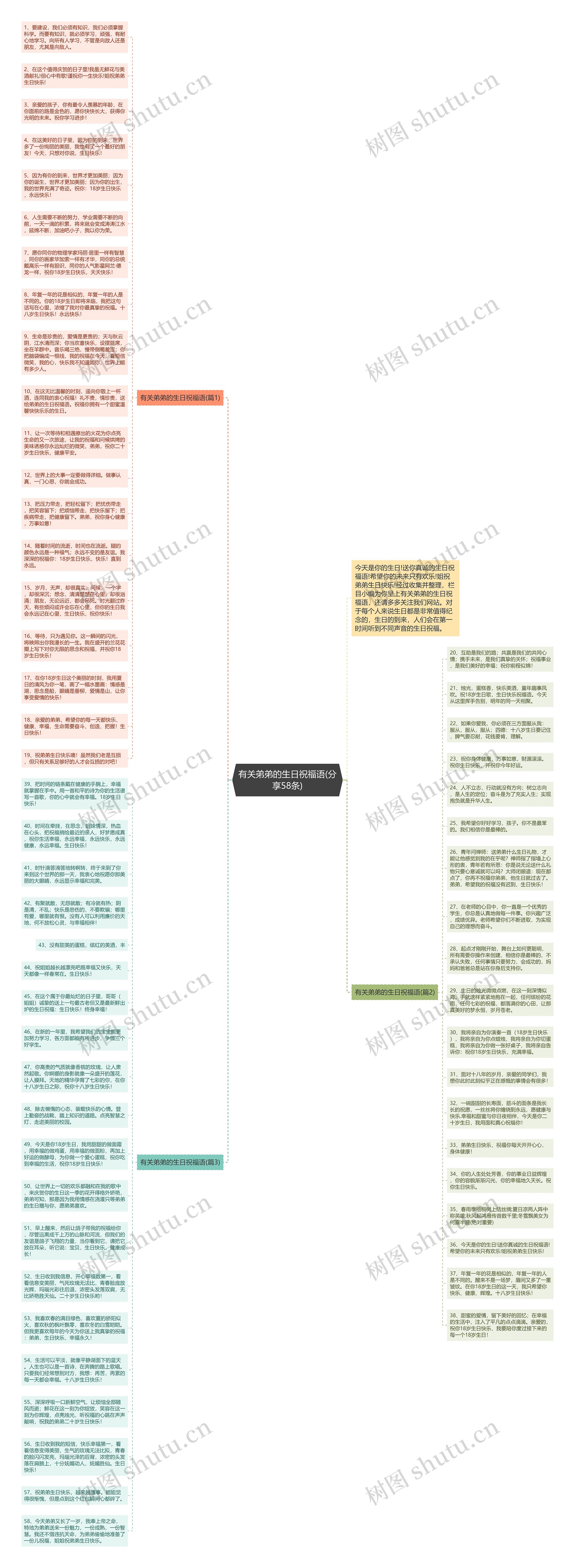 有关弟弟的生日祝福语(分享58条)思维导图