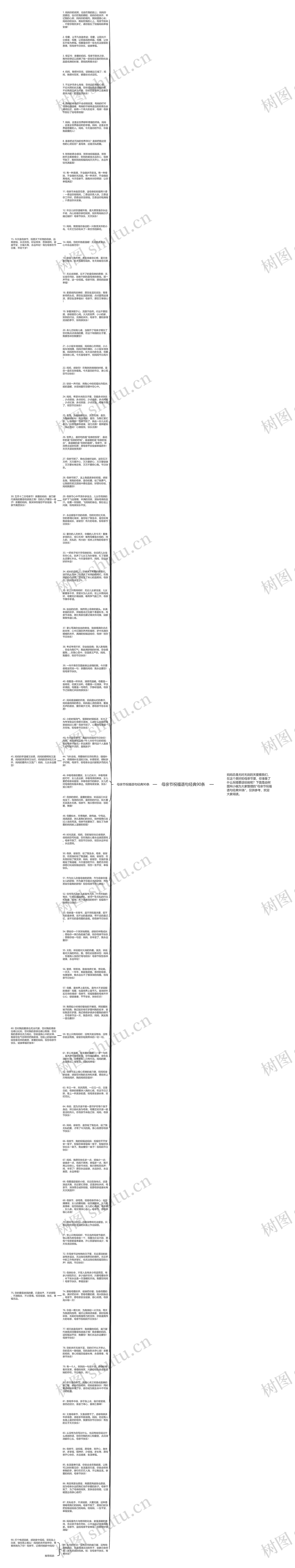 母亲节祝福语句经典90条思维导图