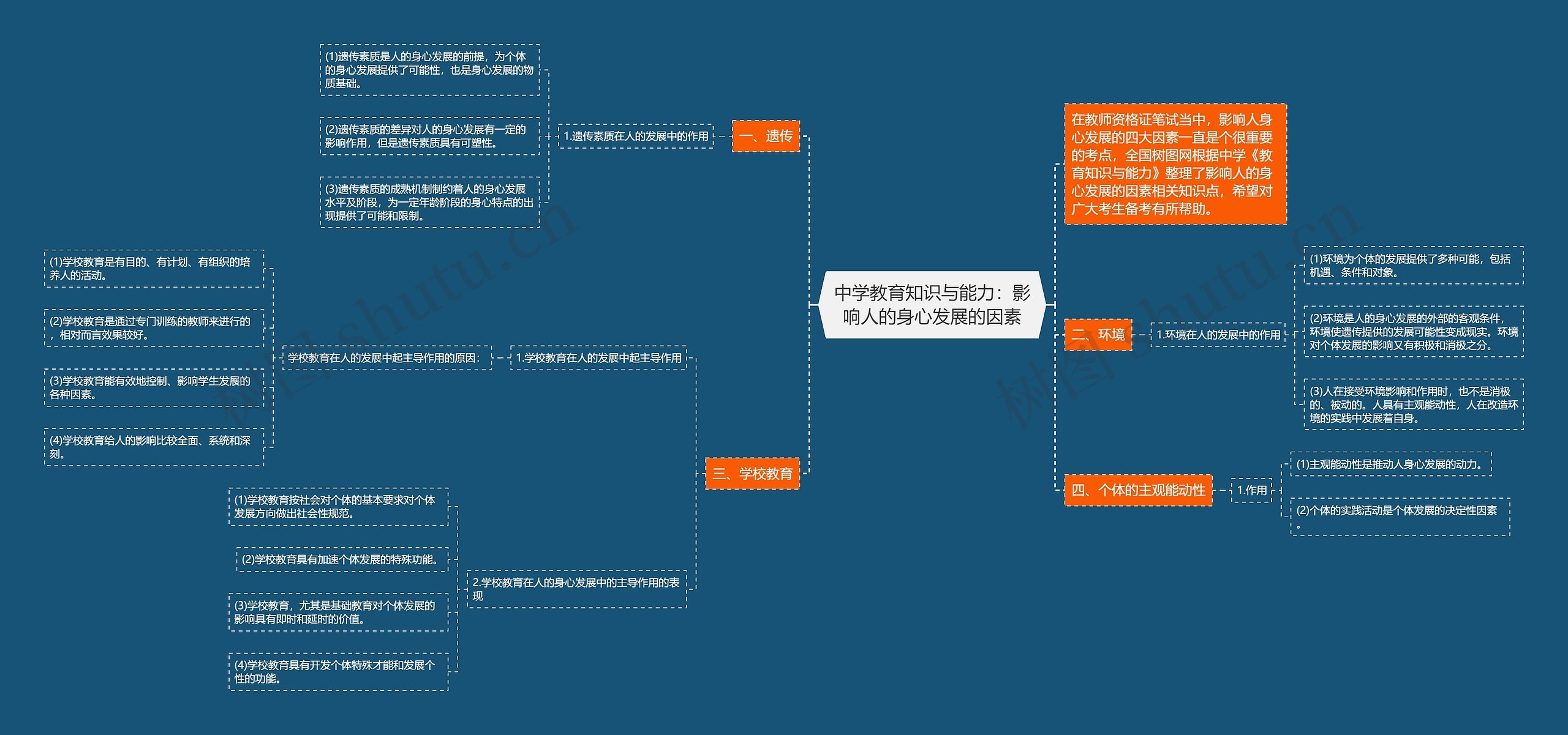 中学教育知识与能力：影响人的身心发展的因素