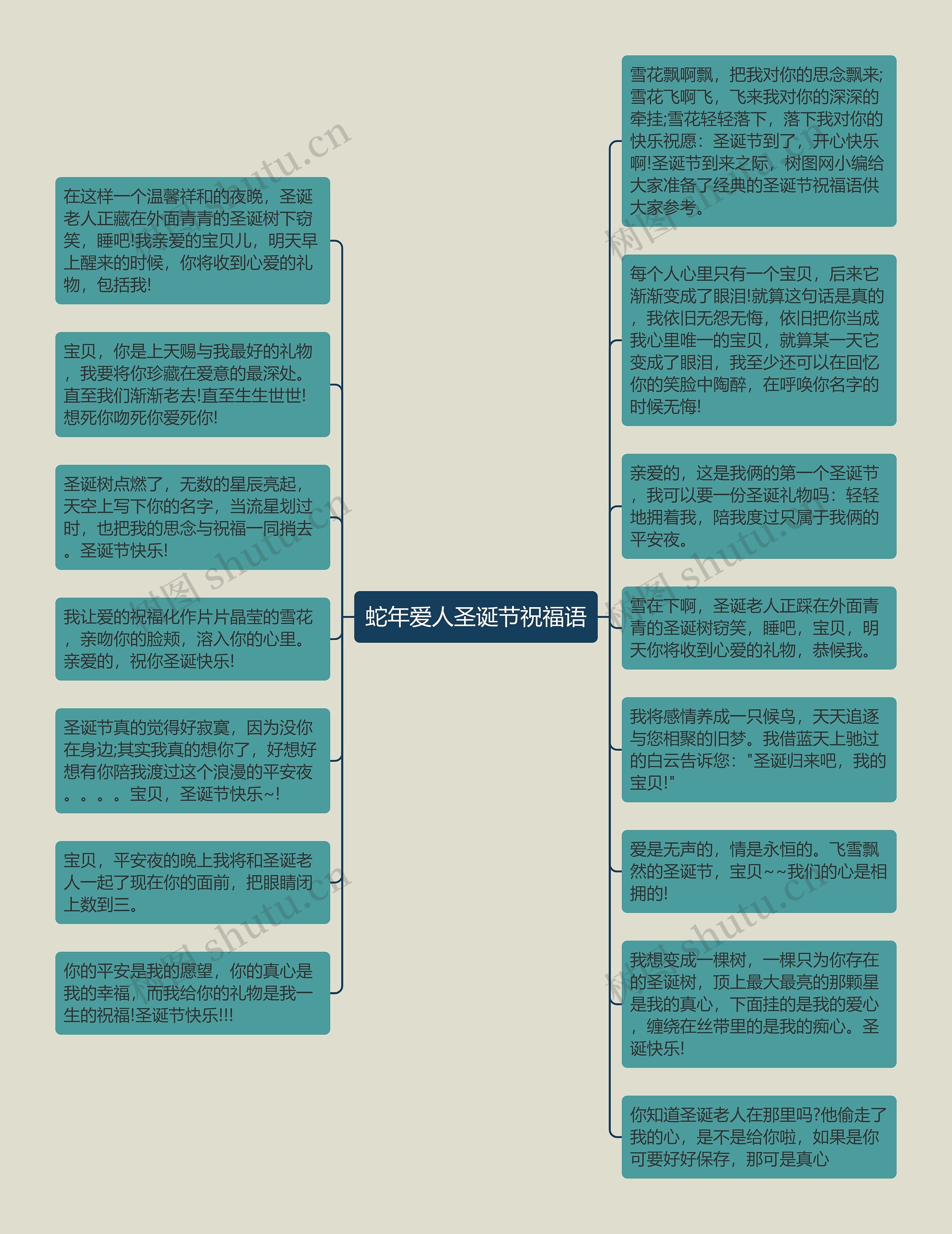 蛇年爱人圣诞节祝福语思维导图