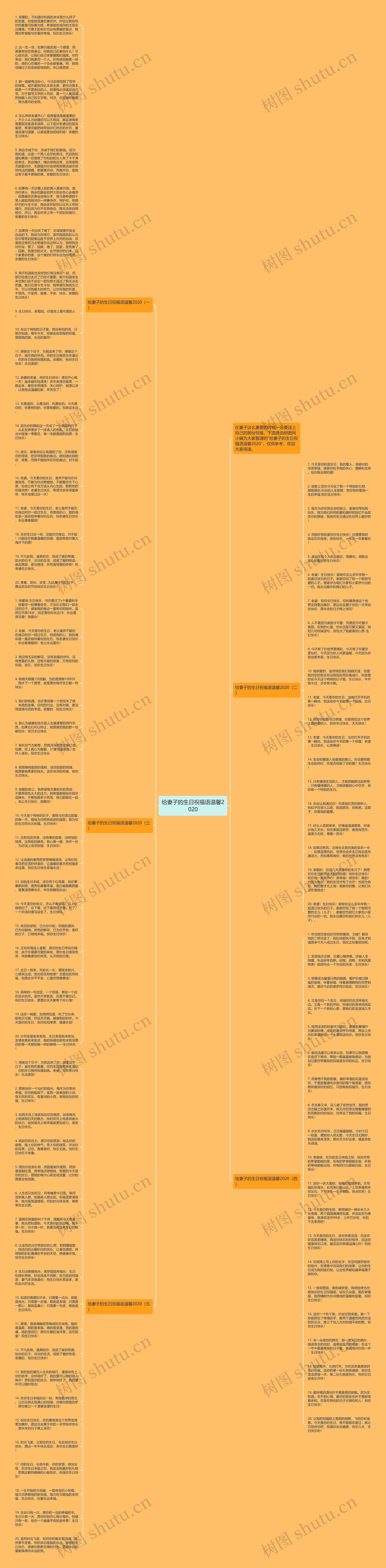 给妻子的生日祝福语温馨2020思维导图