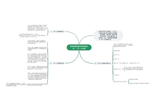 教师资格证数学常考知识点：一元一次方程思维导图