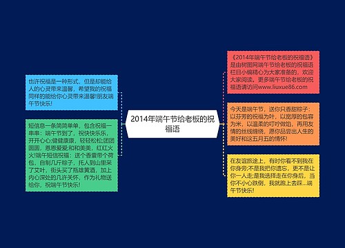 2014年端午节给老板的祝福语思维导图