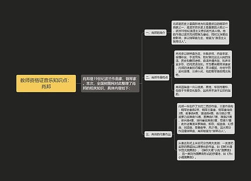 教师资格证音乐知识点：肖邦