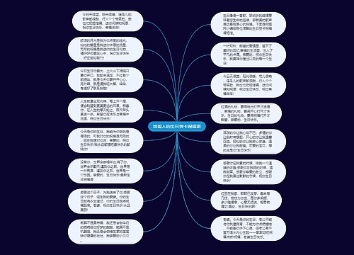 给爱人的生日贺卡祝福语思维导图