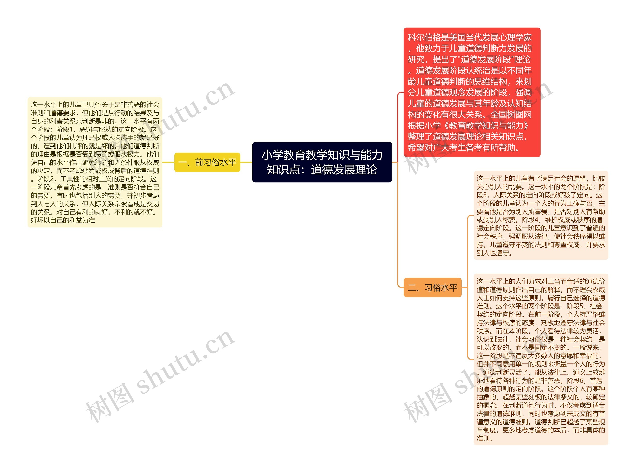 小学教育教学知识与能力知识点：道德发展理论