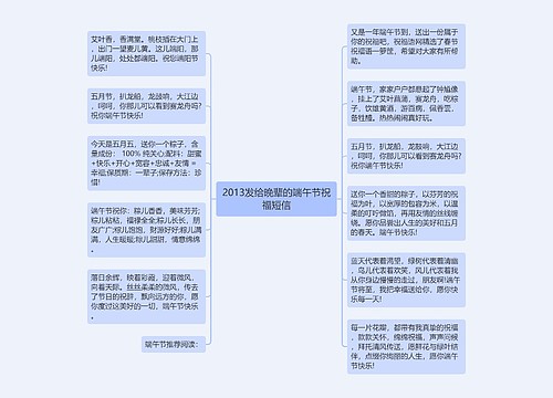 2013发给晚辈的端午节祝福短信