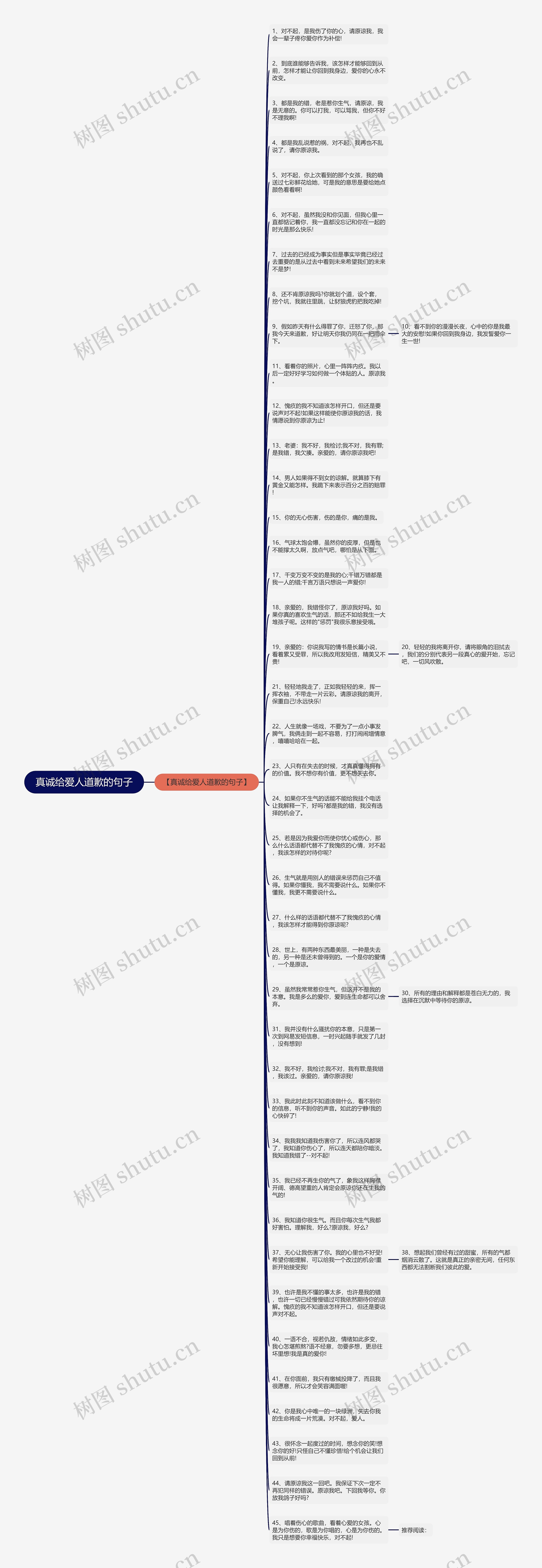 真诚给爱人道歉的句子思维导图