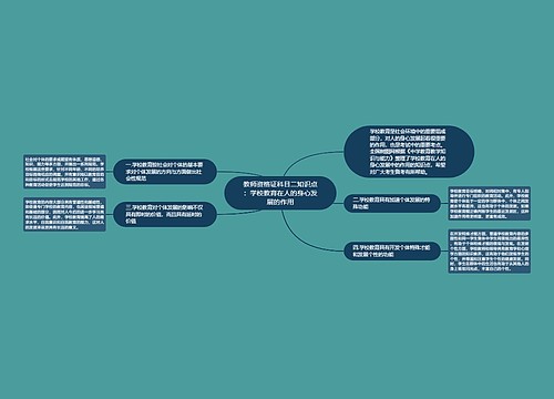 教师资格证科目二知识点：学校教育在人的身心发展的作用