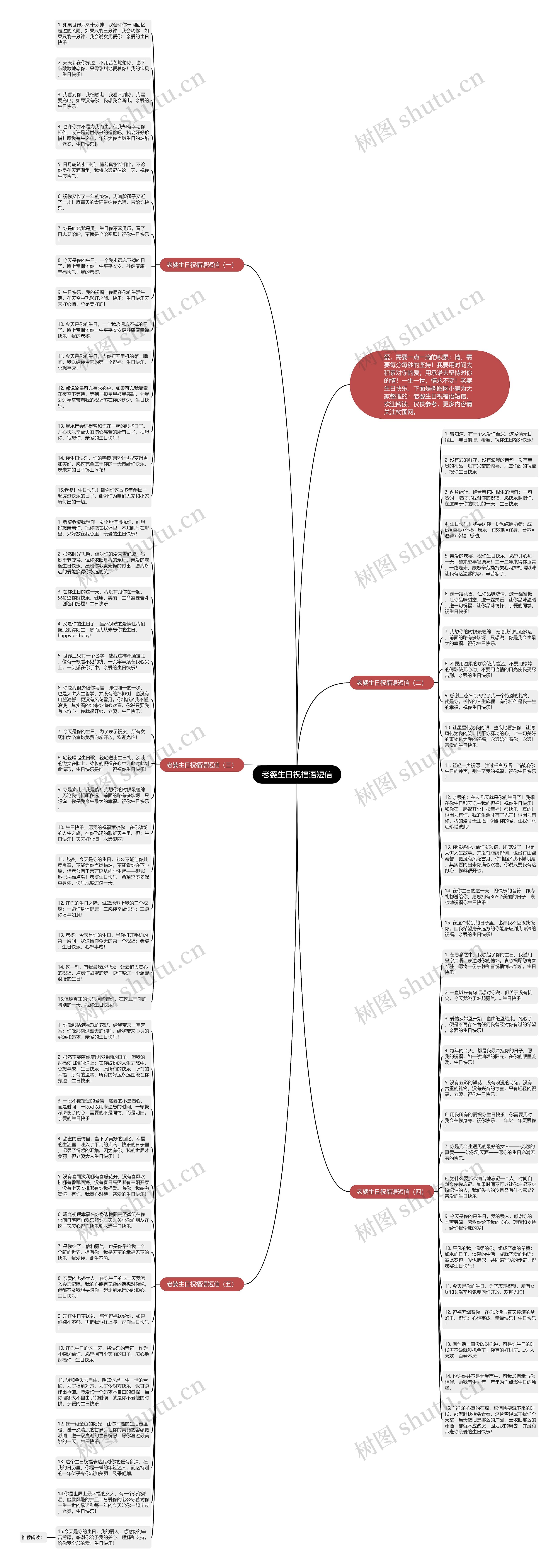 老婆生日祝福语短信思维导图