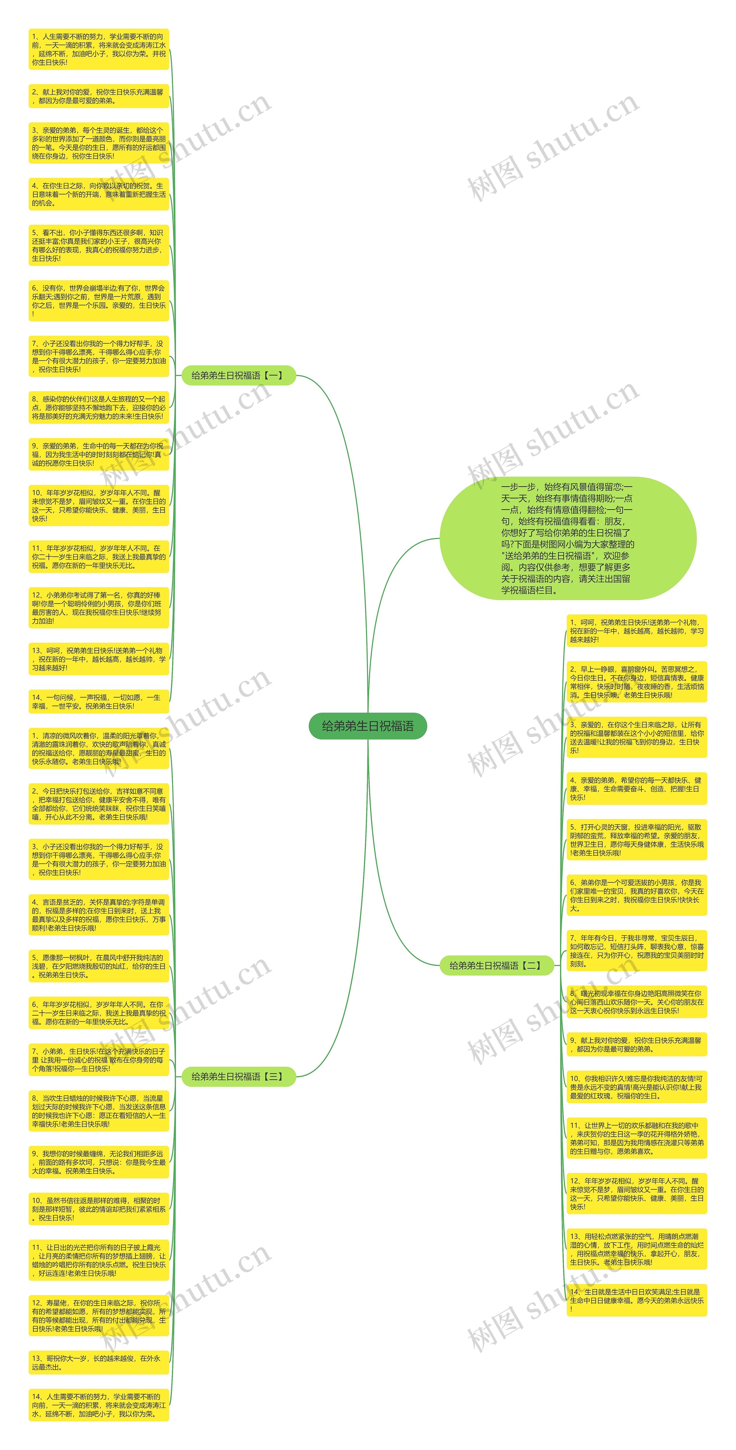 给弟弟生日祝福语思维导图