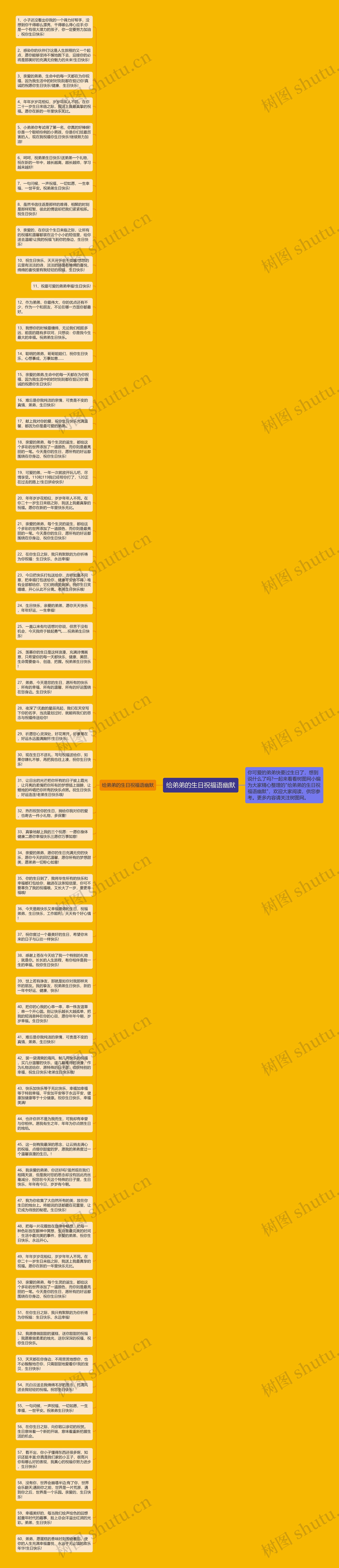 给弟弟的生日祝福语幽默思维导图