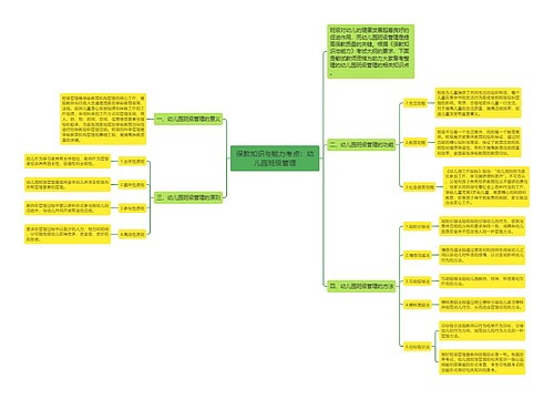 保教知识与能力考点：幼儿园班级管理