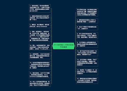 2013送给爱人18条的圣诞节祝福语思维导图