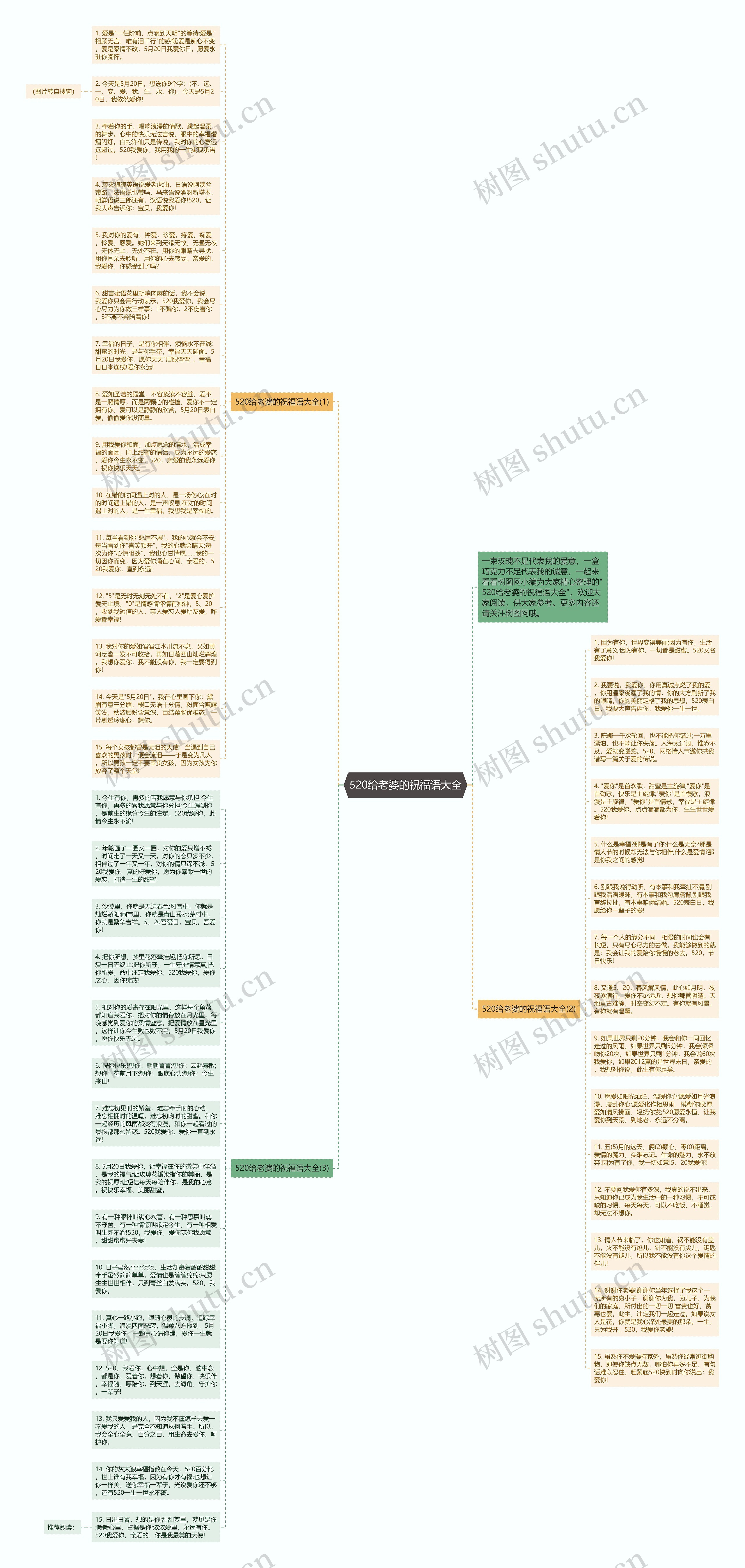 520给老婆的祝福语大全思维导图