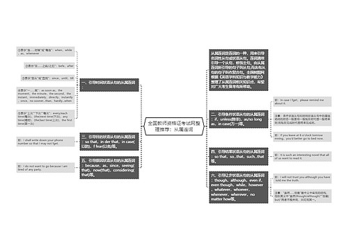 全国教师资格证考试网整理推荐：从属连词