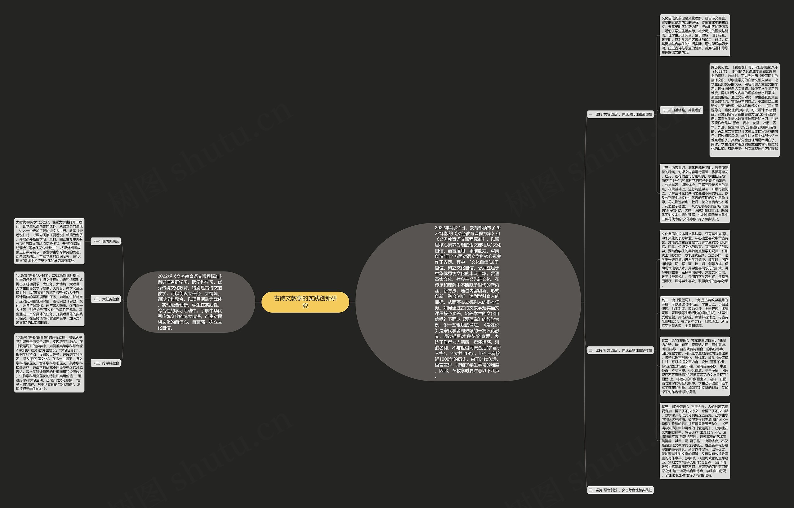 古诗文教学的实践创新研究思维导图
