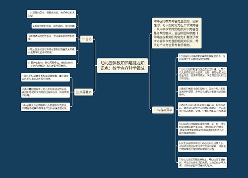 幼儿园保教知识与能力知识点：教学内容科学领域