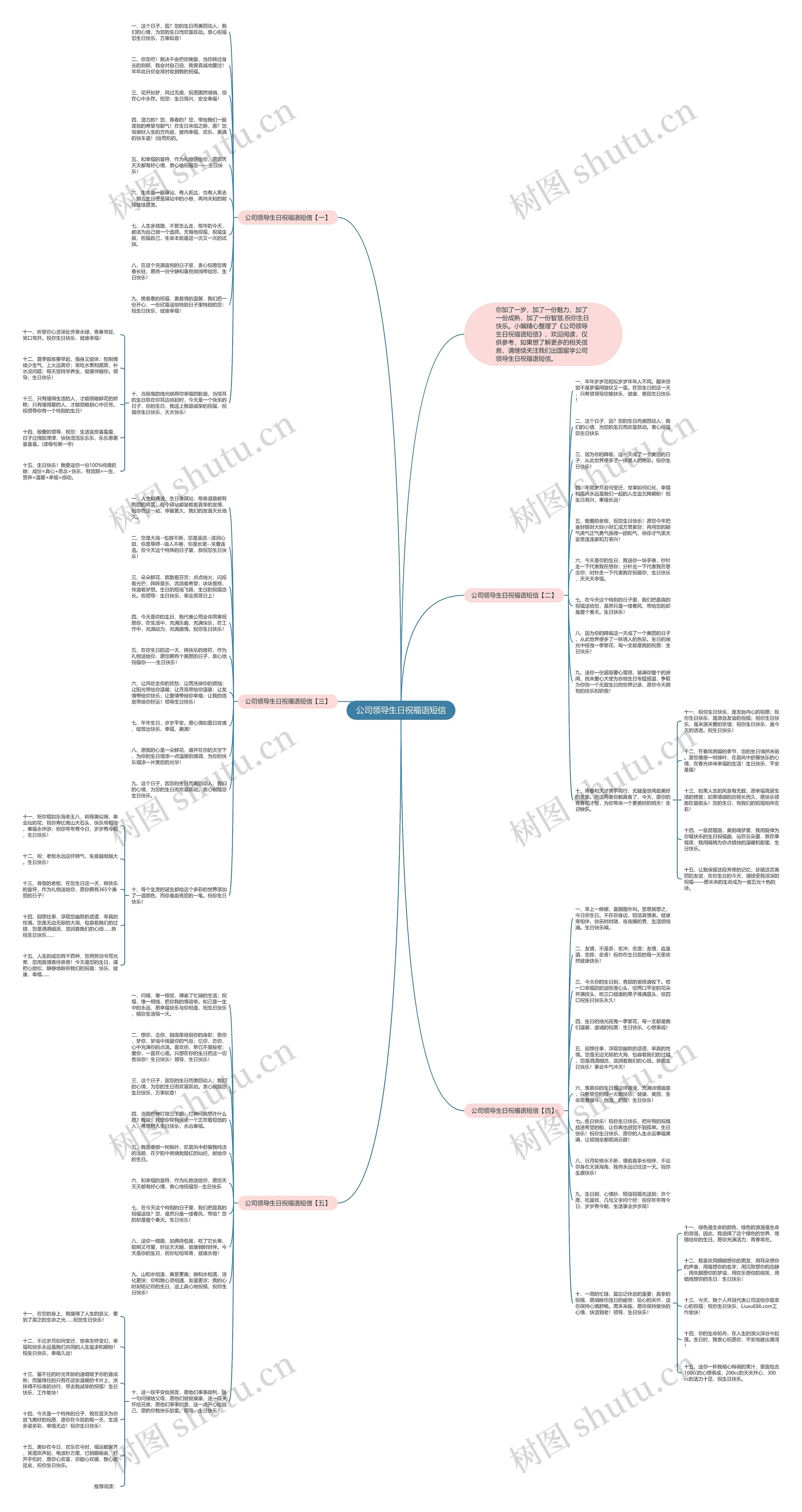 公司领导生日祝福语短信思维导图