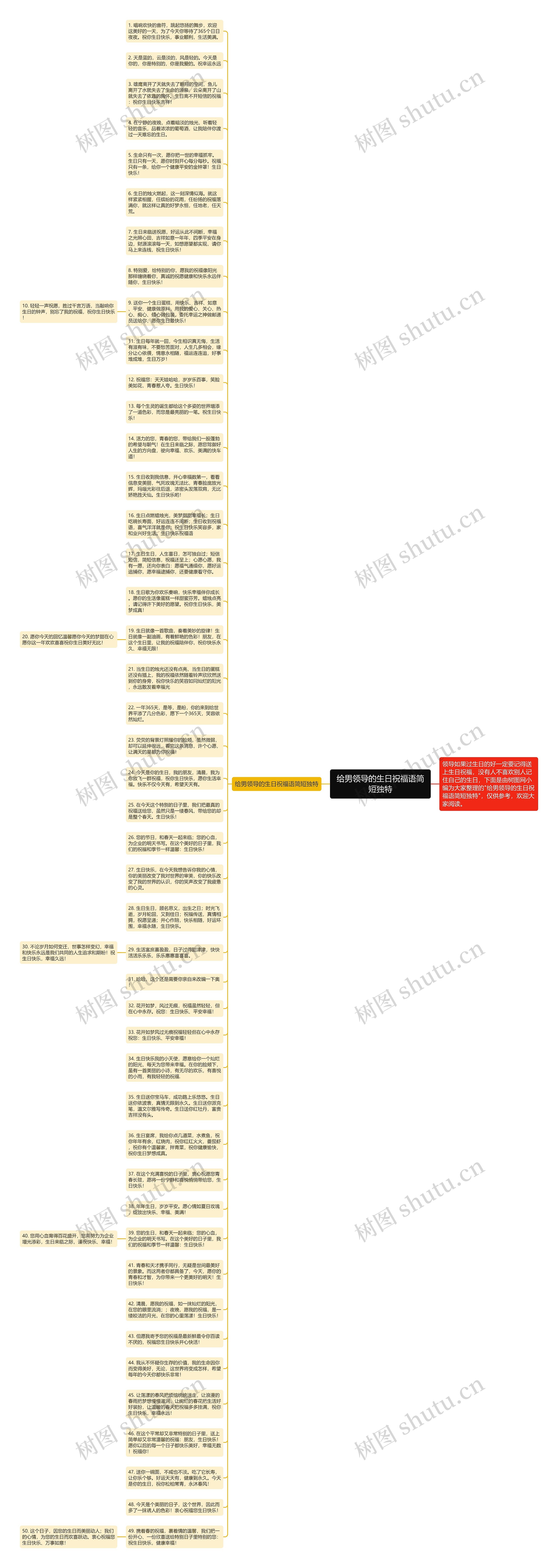 给男领导的生日祝福语简短独特思维导图