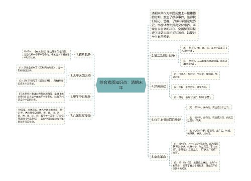 综合素质知识点：清朝末年