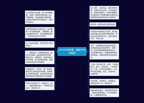 2014中考祝福：最新中考祝福语思维导图